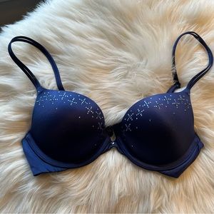 Victoria’s Secret Rhinestone Detail Demi Push Up Bra Size 32B